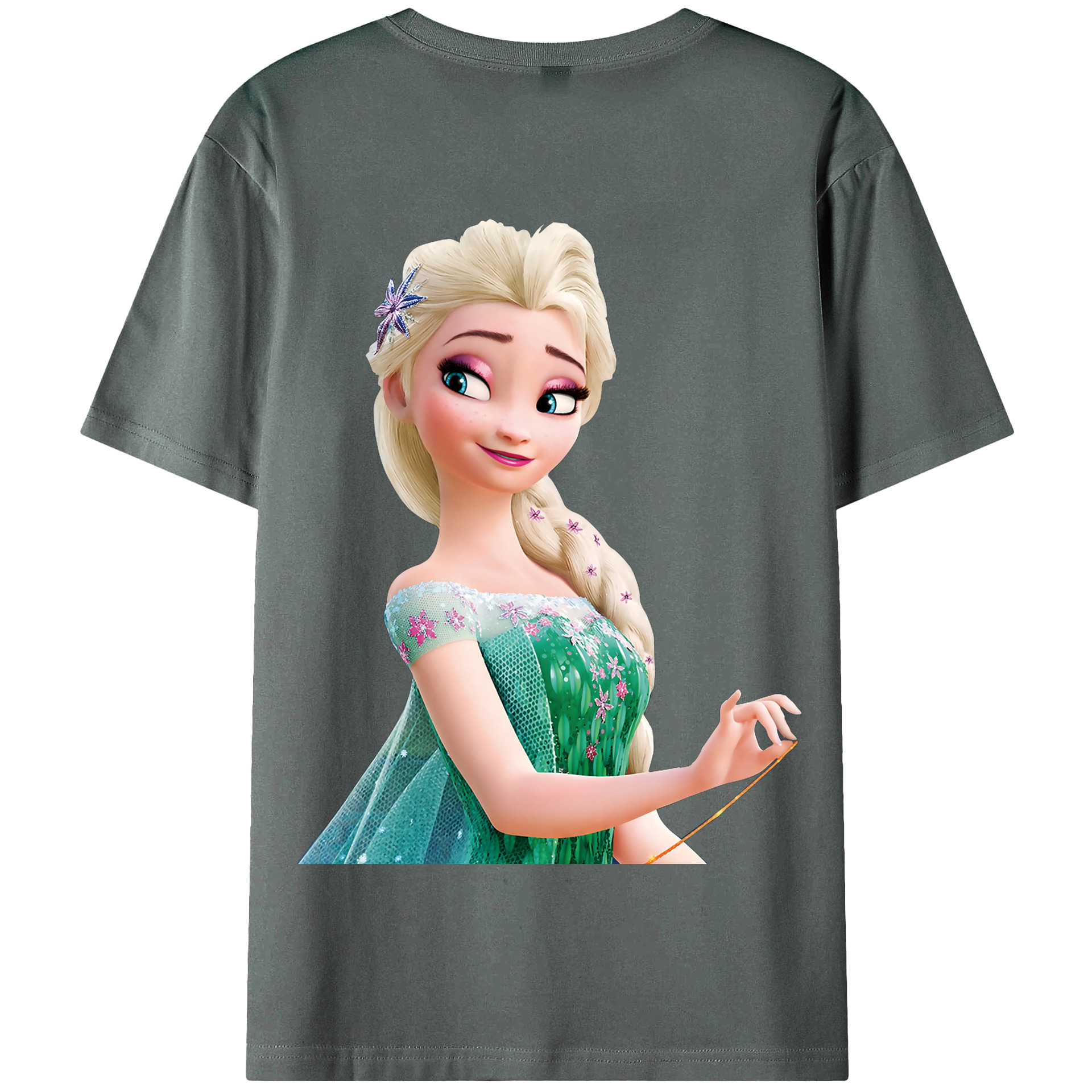 （画像用） アナと雪の女王 アンナ エルサ Frozen Anna Elsa 綿100％半袖Tシャツ（背面プリント）
